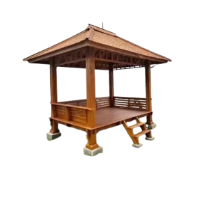 Jual gazebo jati Jepara asli desain minimalis modern untuk taman rumah