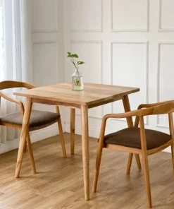Kursi cafe kayu minimalis warna natural dengan desain modern elegan
