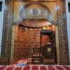 Mihrab masjid terindah dari kayu jati ukiran kaligrafi arab Jepara