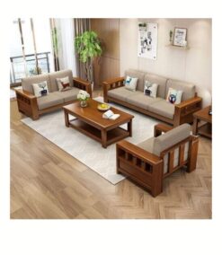 Set Kursi Kayu Minimalis Jati Untuk Ruang Tamu Modern 5 Kursi Kayu Minimalis