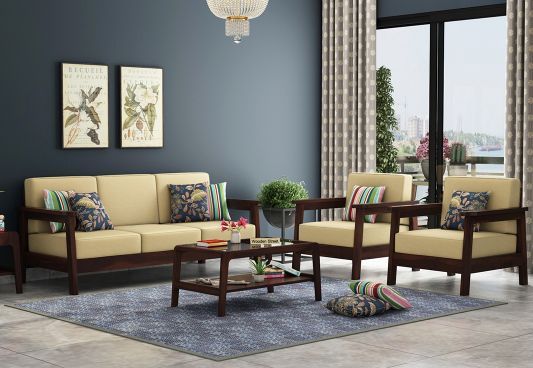 Model kursi tamu minimalis elegan warna coklat tua