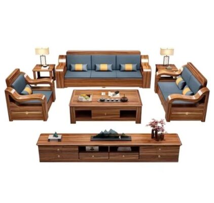 Set kursi tamu kayu minimalis model tangan lengkung
