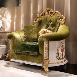 Sofa Ruang Tamu Mewah 1 Seater Tampak Depan