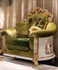 Sofa Ruang Tamu Mewah 1 Seater Tampak Depan
