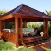 Gazebo Bali Sanur kayu jati minimalis untuk villa dan resort