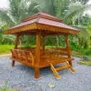 gazebo kayu jati minimalis outdoor terbaru dari toko furniture Jepara