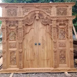 harga pintu gebyok ukuran 3 meter kayu jati jepara