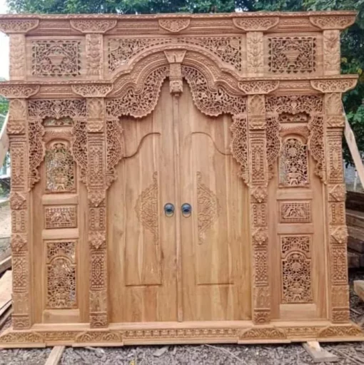 harga pintu gebyok ukuran 3 meter kayu jati jepara