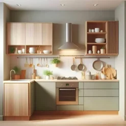 Kitchen Set untuk Dapur Kecil dan Sempit finishing kayu elegan
