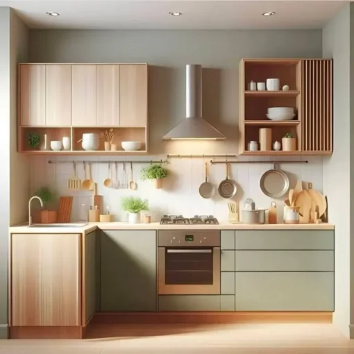 Kitchen Set untuk Dapur Kecil dan Sempit finishing kayu elegan