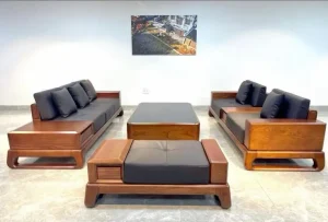 kursi kayu jati minimalis modern elegan untuk ruang tamu