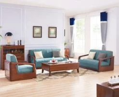 kursi tamu minimalis kayu jati Jepara desain elegan