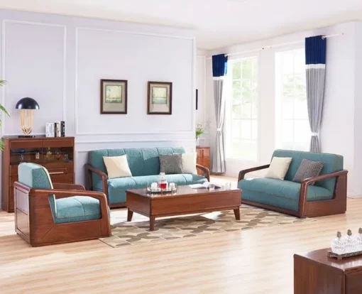 kursi tamu minimalis kayu jati Jepara desain elegan