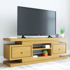 lemari tv minimalis kayu desain modern untuk ruang keluarga