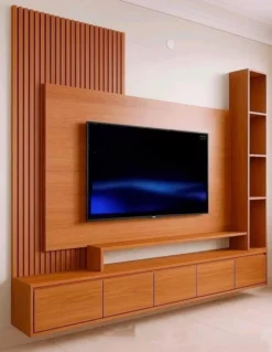 Lemari TV minimalis modern kayu jati Jepara
