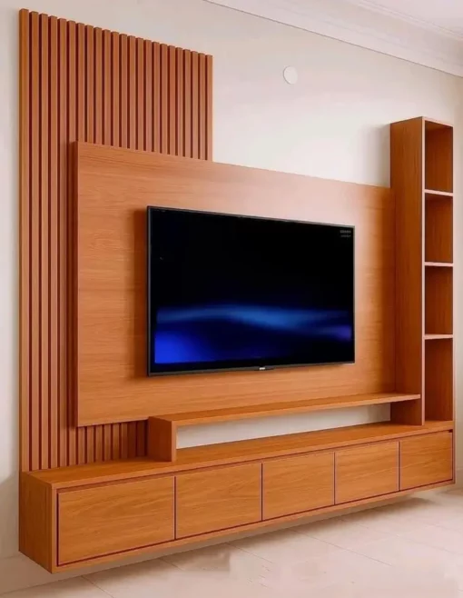 Lemari TV minimalis modern kayu jati Jepara