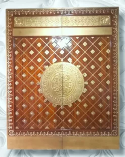 Pintu Masjid Nabawi Kayu Jati Tua Finishing Natural & Emas