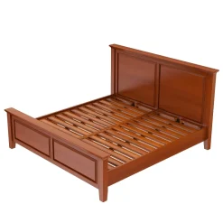 Tempat tidur kayu jati minimalis 2021 Jepara desain modern dan kokoh.