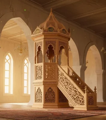 Mimbar masjid kayu jati jepara