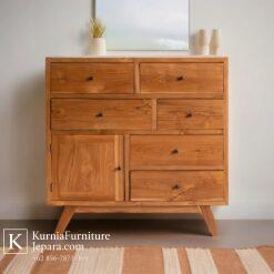 drawer cabinet kayu jati minimalis modern