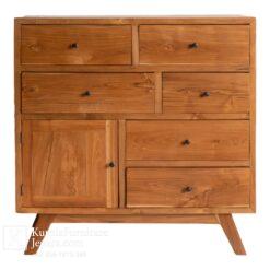 lemari laci jati desain scandinavian untuk ruang tamu