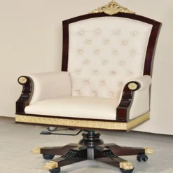 kursi kantor kayu jati minimalis ukir mewah elegan untuk ruang direktur