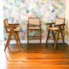 kursi kayu mini bar jati minimalis dengan anyaman rotan