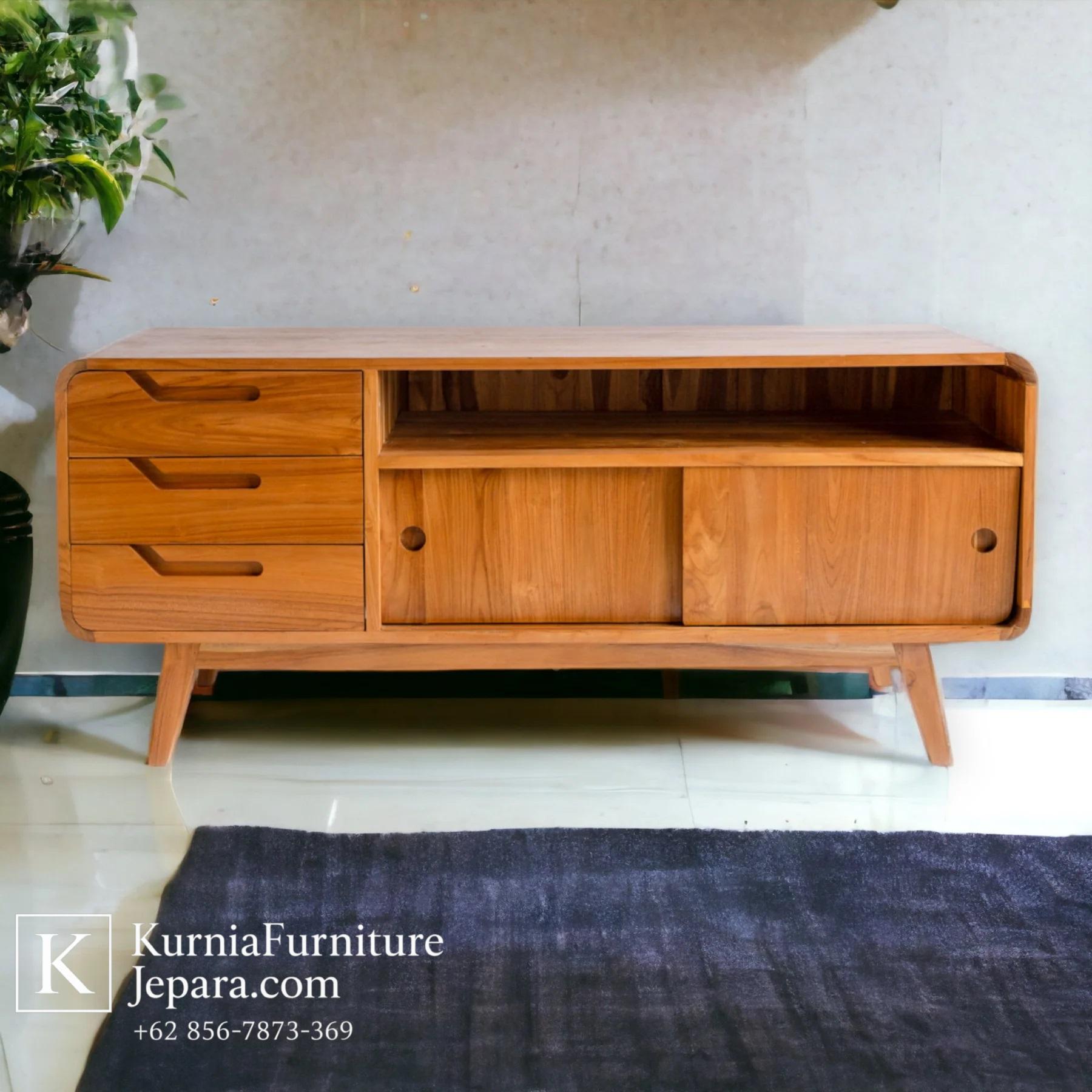 TV Cabinet Kayu Jati Minimalis Modern Jepara 3 tv cabinet kayu jati minimalis modern buatan jepara