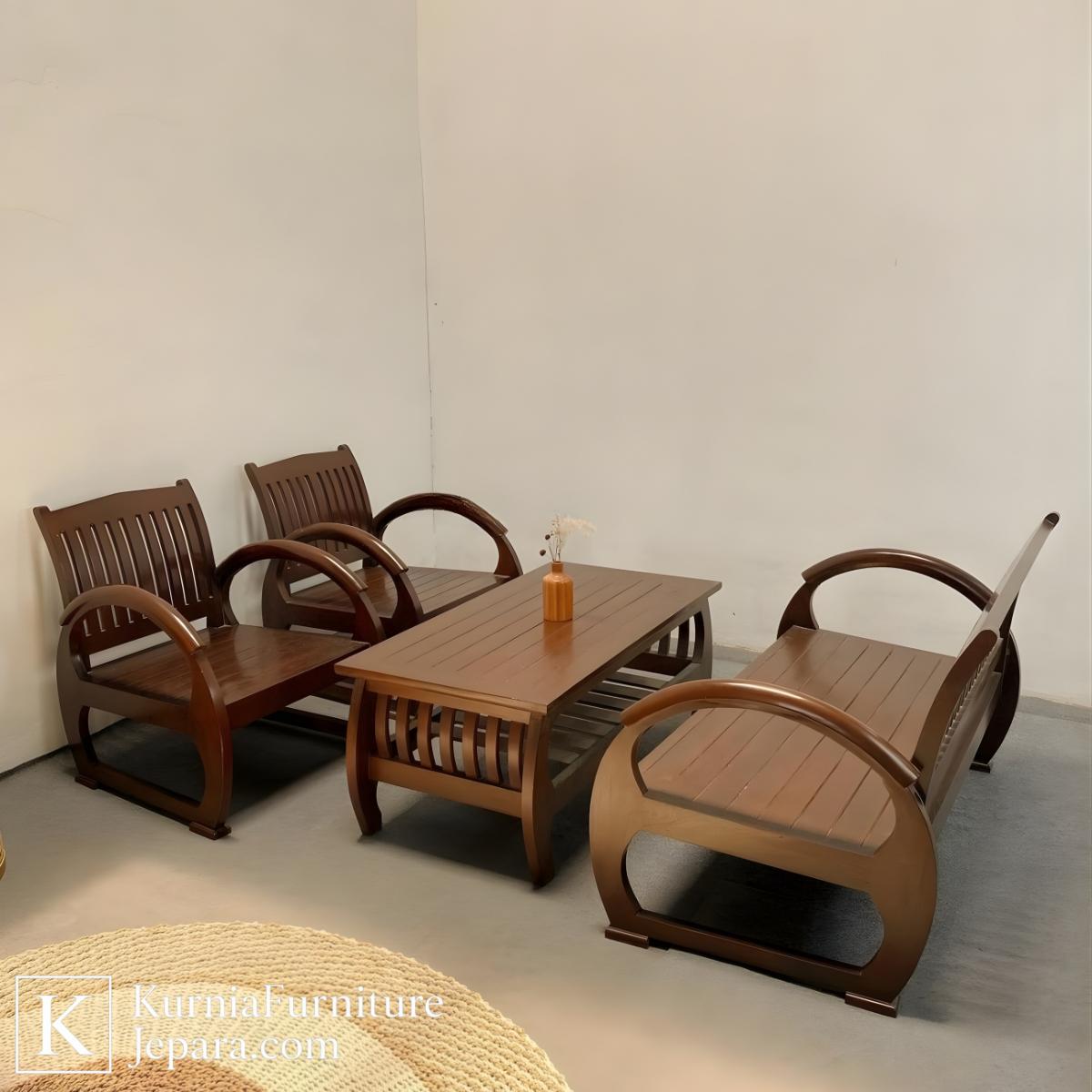 Smartline Kursi untuk Ruang Tamu Kecil Kayu Minimalis Elegan 4 Smartline Kursi untuk Ruang Tamu Kecil Kayu Minimalis Elegan - Image 2