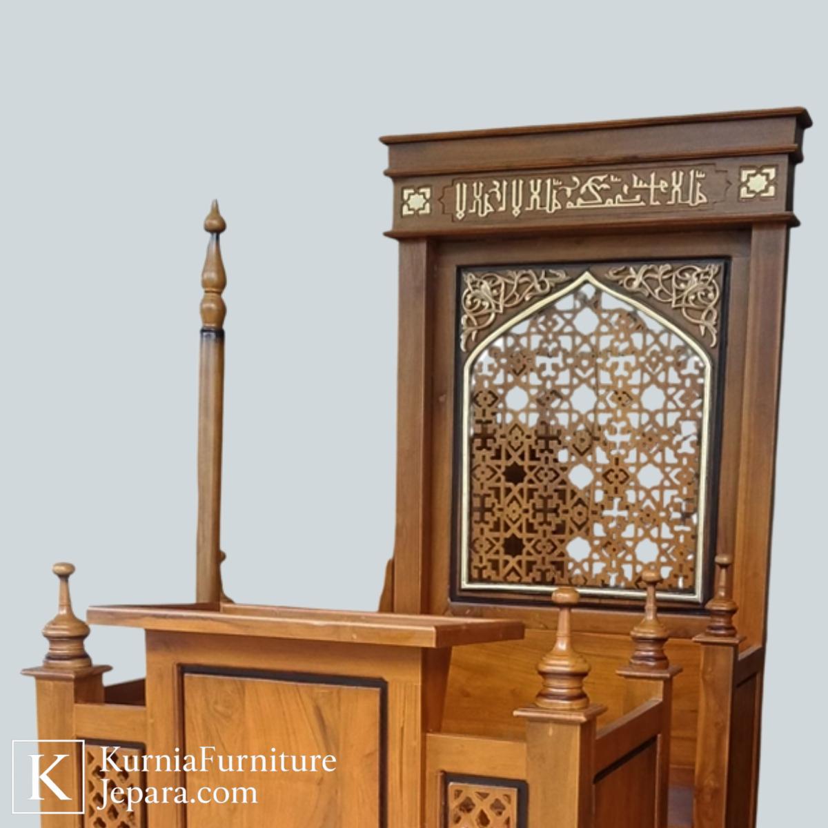 Prestisius Mimbar Masjid Jepara Jati Ukiran Islami Bernuansa Klasik Elegan 5 mimbar masjid jepara