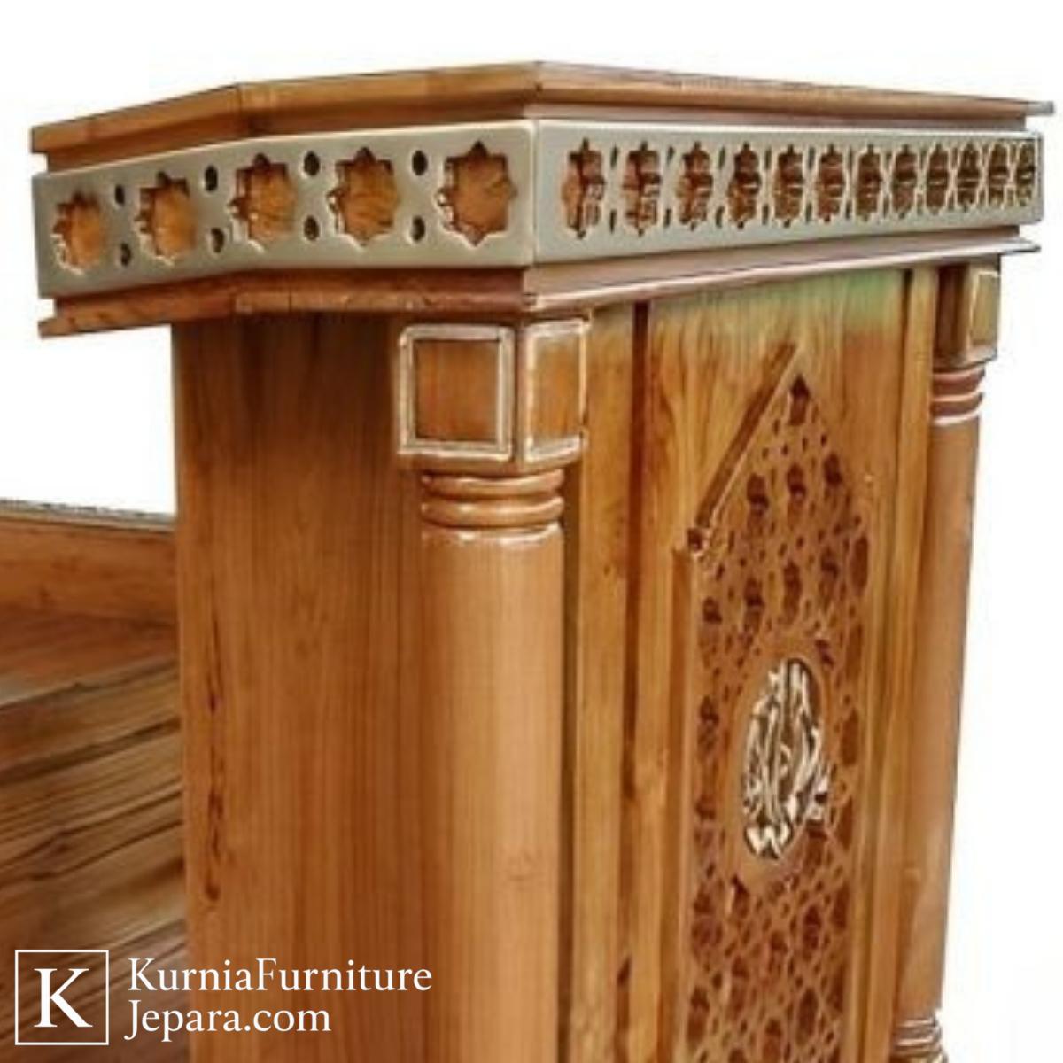 Timeless Mimbar Jati Ukir Bernuansa Islami dengan Desain Kokoh dan Detail Artistik 4 Timeless Mimbar Jati Ukir Bernuansa Islami dengan Desain Kokoh dan Detail Artistik - Image 2