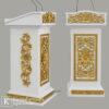 Megah Mimbar Masjid Madinah Putih Emas dengan Ornamen Klasik Bernuansa Suci 1 mimbar masjid madinah warna putih emas dengan ukiran klasik bernuansa islami