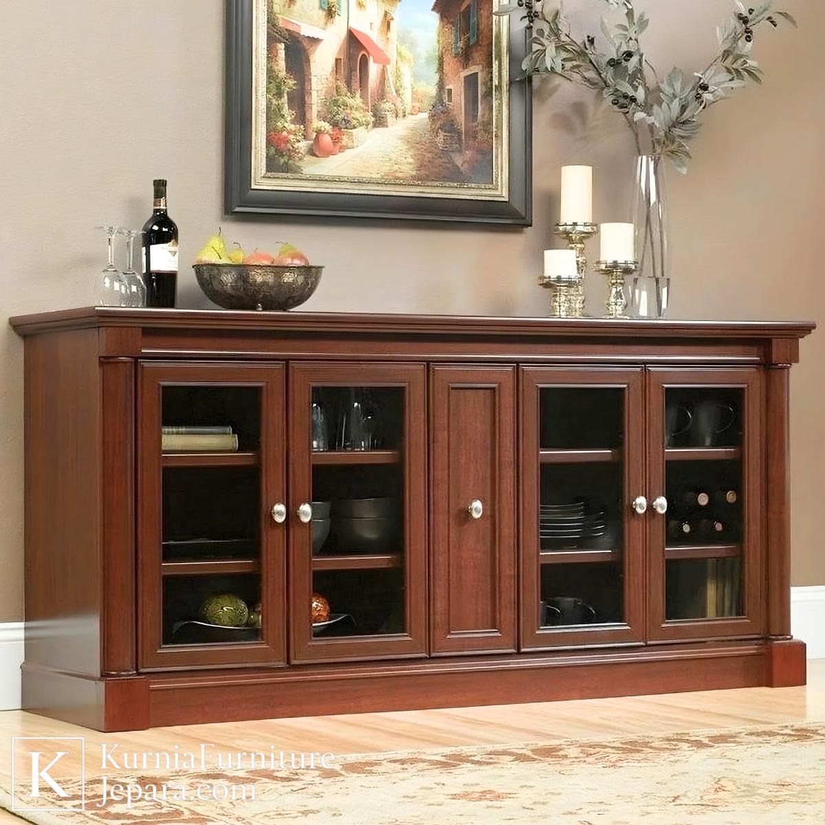 Elegan Bufet TV Kayu Jati Minimalis Desain Klasik Modern 4 Elegan Bufet TV Kayu Jati Minimalis Desain Klasik Modern - Image 2