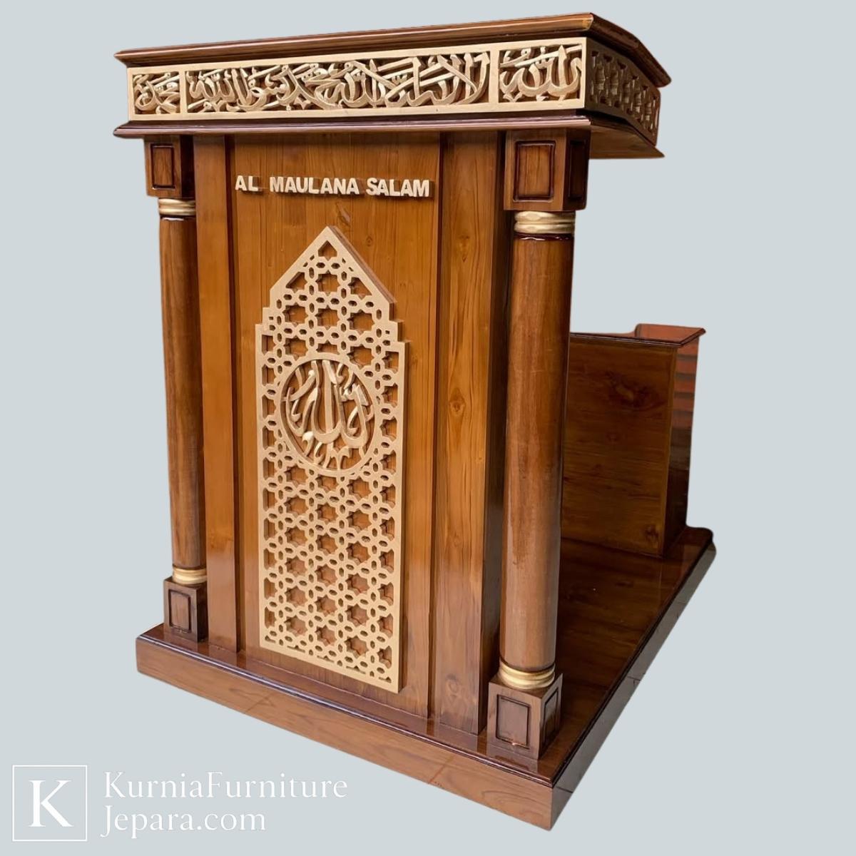 Luhur Mimbar Raudhah Kayu Jati Ukiran Kaligrafi Islami Penuh Keagungan 5 Luhur Mimbar Raudhah Kayu Jati Ukiran Kaligrafi Islami Penuh Keagungan - Image 3