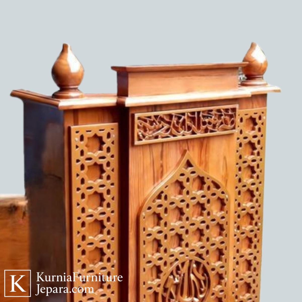 Istimewa Jual Mimbar Ukiran Islami Kayu Jati Elegan untuk Dakwah Masjid 5 Istimewa Jual Mimbar Ukiran Islami Kayu Jati Elegan untuk Dakwah Masjid - Image 3