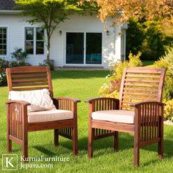 kursi outdoor kayu desain alami untuk taman