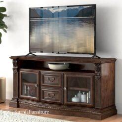 Megah Rak TV dari Kayu Jati Klasik Ukiran Jepara dengan Lemari Kaca dan Sistem Display Mewah 9 Untitled design 9 25