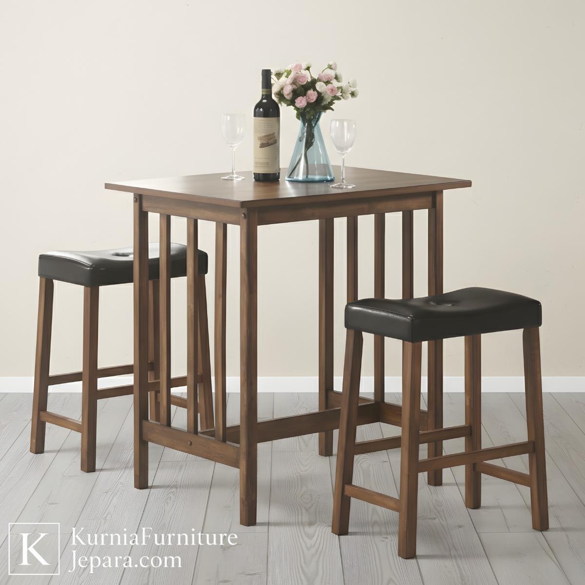 Elegant Choice Bangku Cafe Minimalis Kayu Solid Simpel Modern, Kokoh & Nyaman untuk Ruang Usaha Berkelas 3 bangku cafe minimalis kayu solid dengan dudukan empuk desain modern