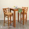 Prime Comfort Bangku Cafe Tinggi Kayu Solid Desain Klasik Elegan, Kokoh & Nyaman untuk Area Bar dan Cafe 2 bangku cafe tinggi kayu solid dengan sandaran desain klasik