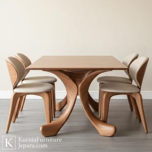 bangku kayu untuk cafe modern dengan desain ergonomis