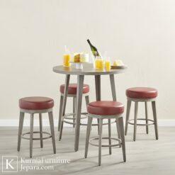 bangku cafe unik desain bulat industrial modern