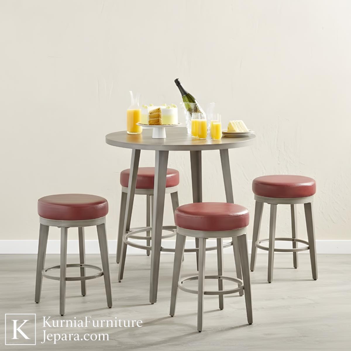 Iconic Style Bangku Cafe Unik Industrial Desain Bulat Modern, Kokoh & Estetik untuk Cafe Berkarakter 3 bangku cafe unik desain bulat industrial modern