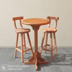 bangku cafe tinggi kayu solid desain minimalis modern