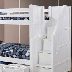 Eksklusif Dipan Tingkat Jati Multifungsi Elegan dengan Tangga Laci & Penyimpanan 7 dipan 3