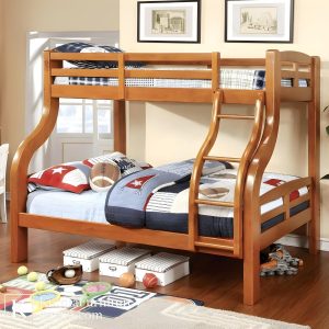 Dipan tingkat jati kayu solid dengan desain klasik modern dan tangga lengkung