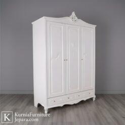 Royalis Lemari Pakaian Mewah Modern Putih Lemari Elegan Berkelas dengan Sentuhan Klasik 7 kurnia furniture 1 1
