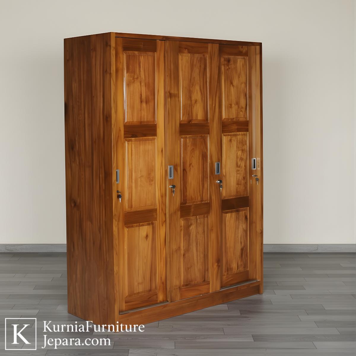 Klasik Lemari Pakaian Mewah Modern Kayu Solid Lemari Premium Elegan dengan Desain Kokoh & Natural 5 Klasik Lemari Pakaian Mewah Modern Kayu Solid Lemari Premium Elegan dengan Desain Kokoh & Natural - Image 3