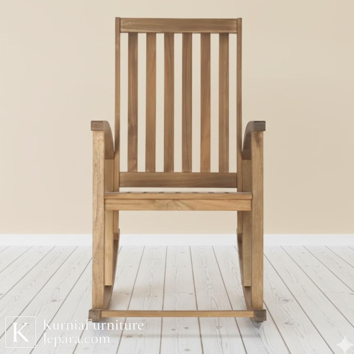 Favorit Natural Kursi Outdoor Kayu Goyang Minimalis untuk Teras & Balkon 4 Favorit Natural Kursi Outdoor Kayu Goyang Minimalis untuk Teras & Balkon - Image 3