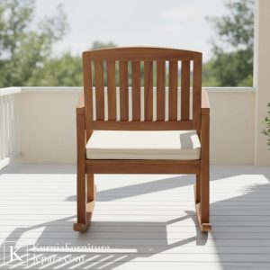 Nyaman Alami Kursi Outdoor Kayu Solid Goyang Kursi Santai Kayu Elegan untuk Teras & Balkon 7 kurnia furniture 2 6