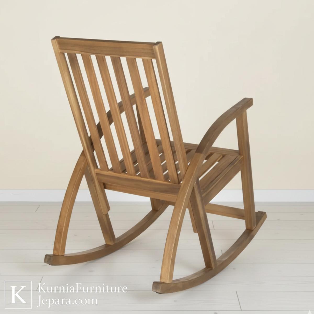 Favorit Natural Kursi Outdoor Kayu Goyang Minimalis untuk Teras & Balkon 3 Favorit Natural Kursi Outdoor Kayu Goyang Minimalis untuk Teras & Balkon - Image 2